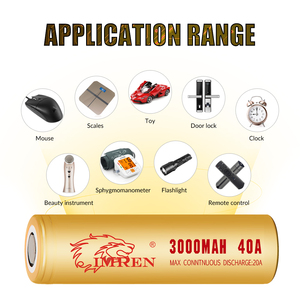 Imren <span class=keywords><strong>18650</strong></span> 3,7 V 3000mAh 40A Batería de descarga de alta velocidad Célula de batería de iones de litio - Product Image 6