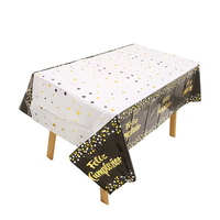 Nappe carrée décorative en plastique imprimée « Nuit étoilée Joyeux Anniversaire » en espagnol, pour fêtes et réunions, imperméable, 1,37x1,83m
