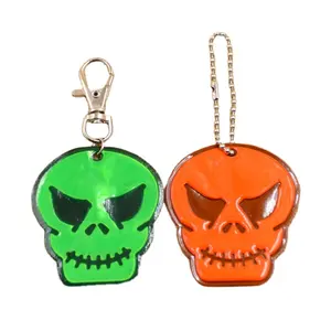Punk Skull Pendant Keychain Keyring Reflective Mobile Phone Strap Charm Handbag Hanger