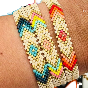 Pulsera Infantil Bohemia Personalizada <span class=keywords><strong>Lovestory</strong></span> con Cuentas de Vidrio Lampwork, Bañada en Oro, Hecha a Mano, Moderna, Fresca, Arcoíris, Estilo Antiguo - Product Image 1