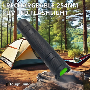 USB có thể sạc lại sóng ngắn UV Led đèn pin 254nm UVC tia cực tím huỳnh quang phát hiện khoáng sản ngọn đuốc Hợp kim nhôm cơ thể IP65 - Product Image 2