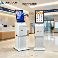 à commande automatique pour PC à écran tactile debout de 32 pouces, Kiosque interactif d'imprimante Android POS en libre-service