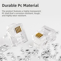 Connecteur RJ45 & RJ11, Prise Modulaire Plaquée Or Cat5e Cat6, Connecteur Transparent pour Câble Ethernet & Téléphonique en PC