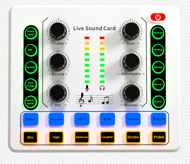 XTUGA M8 Pro Professional Game Sound Card Microphone Mixer 4.0 Wireless 3.5mm/USB2.0 Multiple Sound Effects 8-12 Hours Battery