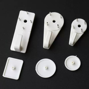 <b>Wall</b> Mounted Self Adhesive Hooks Rectangle Shape PP Plastic Modern Style For Picture Frames Coat Hangers Bag Storage No - Product Image 1