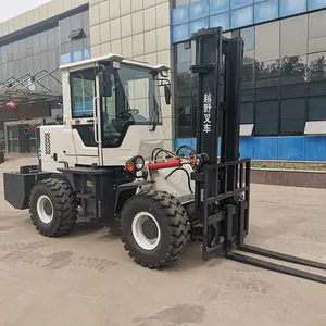 Off road forklift H35 3.5 ton 3 stage mast 3m 4.5m lifting height four wheel drive rough terrain forklift