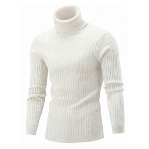 Pull en tricot côtelé personnalisé pour l'automne et l'hiver, col roulé, manches longues, pull pour homme - Product Image 3