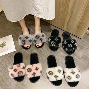 Wholesale Women's Indoor Outdoor Fluffy Fur for Slippers Double <b>Strips</b> Fashionable Diverse Styles for Autumn Winter Soft Plush - Product Image 4