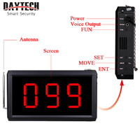 Système d'appel sans fil avec affichage numérique LED Daytech pour restaurant, hôpital, infirmière, appels d'urgence en groupe pour utilisation en café