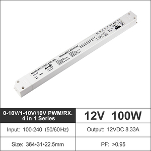 100W Constant Voltage 0-10V/1-10V/10V PWM/Rx Dimmable <b>LED</b> <b>Driver</b> 100-240VAC-DC <b>12V</b> 24V IP20 Plastic <b>LED</b> Power Supply Transformer - Product Image 4