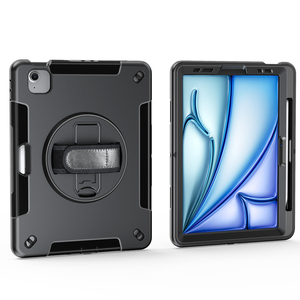 Cho <span class=keywords><strong>iPad</strong></span> không khí 11 2024 không khí 6 TPU bumper Defender Trường hợp với vành đai vai và 360 xoay đứng - Product Image 2