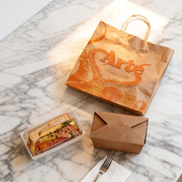 Sacs en papier personnalisés pour la livraison de nourriture, emballages en papier kraft recyclé pour les restaurants, vente en gros