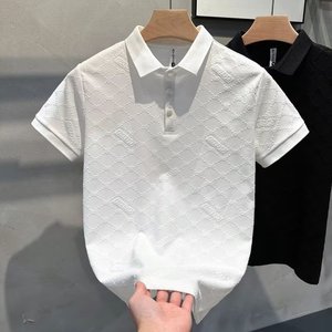<span class=keywords><strong>Polo</strong></span> de Algodón de Lujo para <span class=keywords><strong>Hombre</strong></span>, Corte Regular, Estilo Vintage, Diseño Exclusivo, Manga Corta, Cuello Redondo, Estampado, Secado Rápido, Tejido - Product Image 4