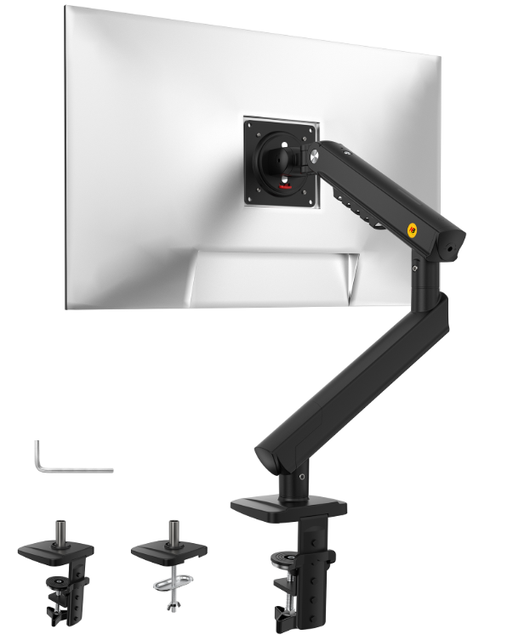 Smooth Ergonomic NB Gas Spring Monitor Arm for 17-32" Screens with Full Motion Tilt Swivel Rotate and Clean Cable Management