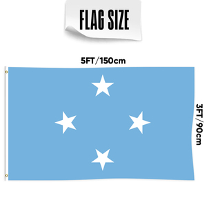 Bandera <span class=keywords><strong>DE</strong></span> LOS Estados Federados <span class=keywords><strong>de</strong></span> Micronesia <span class=keywords><strong>de</strong></span> una sola cara impresa personalizada <span class=keywords><strong>de</strong></span> 3x5 pies, personalizable para todas las pancartas nacionales y banderas <span class=keywords><strong>de</strong></span> visualización - Product Image 1