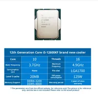 Nouveau processeur CPU I5 12600Kf de 12e génération, 10 cœurs, 16 threads, en format de puce libre pour ordinateur de bureau, compatible avec Z690/B660
