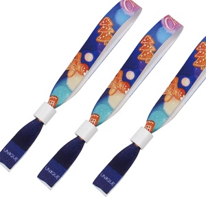 Hot Sale Custom Design One Time Used Wrist Band Festival Fabric Wristband for Festival Entrance