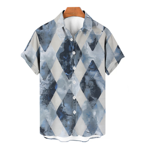 <span class=keywords><strong>Camicia</strong></span> Vintage con geometria stampata 3D per <span class=keywords><strong>uomo</strong></span> moda estiva a maniche corte Polo personalizzata elegante abbigliamento da <span class=keywords><strong>uomo</strong></span> oversize - Product Image 2