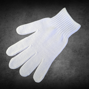 Cotton Safety <b>Gloves</b> Knit Wrist <b>Red</b> Trim Anti-Slip Durable General Purpose Work <b>Gloves</b> - Product Image 3