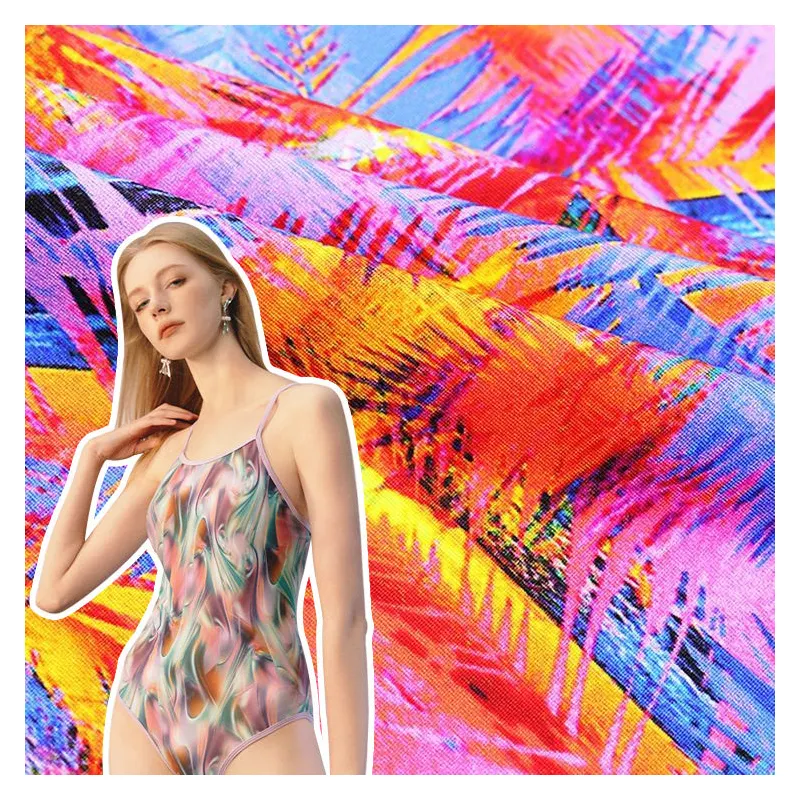 새로운 패션 여성 비키니 폴리 에스터 스판덱스 4 방향 스트레치 수영복 수영 수영복 패브릭 수영복