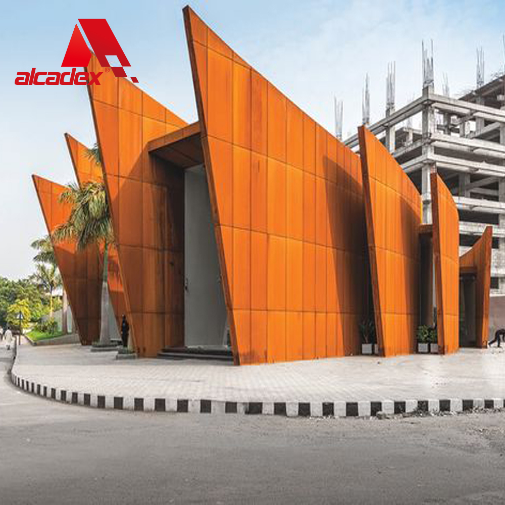 2-6mm conception de façade de mur rideau panneau en bois modèle en aluminium D'ACM composite panneau en plastique