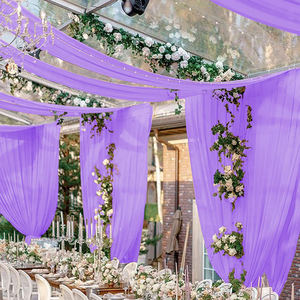 White Wedding Ceiling Drapes Hanging Curtain Lights 100% Polyester <b>Blackout</b> European & American Style for Decorative Purposes - Product Image 5