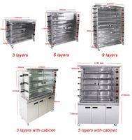 Four à poulet rotatif en acier inoxydable commercial, adapté aux restaurants, machine à rôtir le poulet 110V