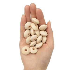 Cuentas de ábaco de madera maciza de varios tamaños, troncos sueltos, separados, decorativos, artesanías, procesamiento plano de cuentas - Product Image 1