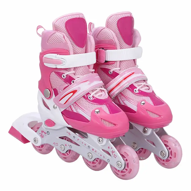 लोकप्रिय लड़कों लड़कियों बच्चों बच्चे स्केट जूते समायोज्य इनलाइन रोलर ट्रैक्टर पटरियां