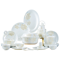 Service de table en porcelaine fine de haute qualité, motif floral, vaisselle nordique, bols, assiettes et plats en céramique