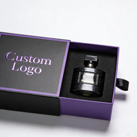 Boîte cadeau rigide en papier artisanal coloré et tendance pour parfums et cosmétiques, avec doublure en aluminium à motif personnalisé