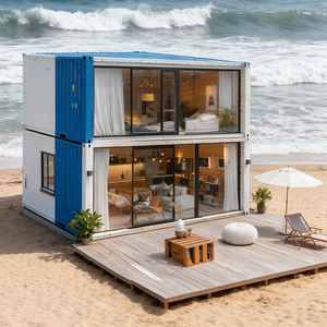 Индивидуальный 20-футовый/40-футовый/50-футовый двухэтажный стальной контейнерный дом класса люкс, быстровозводимый офис, современный дизайн, с ванной комнатой - Product Image 4