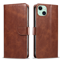 Étui portefeuille en cuir PU pour iPhone 15 Plus - Housse avec support, 3 emplacements pour cartes, fermeture magnétique et coque antichoc
