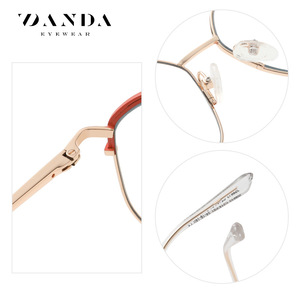 Danda Eyewear JS8613 Gafas rectangulares de metal con montura completa y antiluz azul para mujer, diseño ligero - Product Image 3