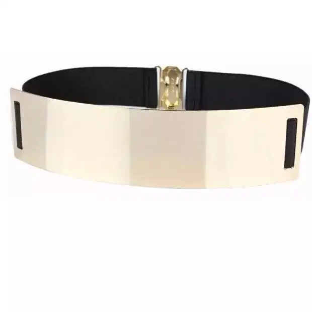 Metallic Slim-fit Belt Gold Women's Waist Seal Iron Plate Internal Clasp Mirror Belts For Women Custom