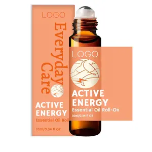 Customization Active Energy Essential Oil Roll-On with Sweet, Refreshing Scent Best for A Pick-me-up On the Go
