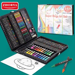 ชุดเครื่องมือวาดภาพระบายสีสำหรับเด็ก 168 ชิ้น ยี่ห้อ Zhorya ประกอบด้วยสีเทียน สีน้ำมัน สีน้ำ และปากกาสำหรับวาดภาพ - Product Image 5