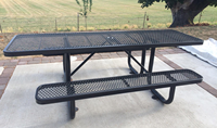 Table de Pique-nique Commerciale en Métal de 6 ou 8 Pieds de Long avec Banc, Table de Salle à Manger Extérieure en Acier Maillé pour Patio et Camping
