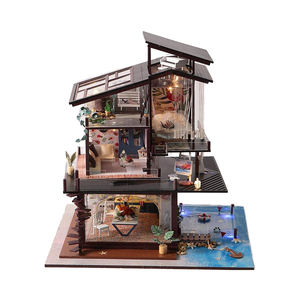 Romántico estilo europeo DIY molde casa <span class=keywords><strong>de</strong></span> <span class=keywords><strong>muñecas</strong></span> muebles <span class=keywords><strong>de</strong></span> imitación para niños hechos <span class=keywords><strong>de</strong></span> <span class=keywords><strong>madera</strong></span> - Product Image 1