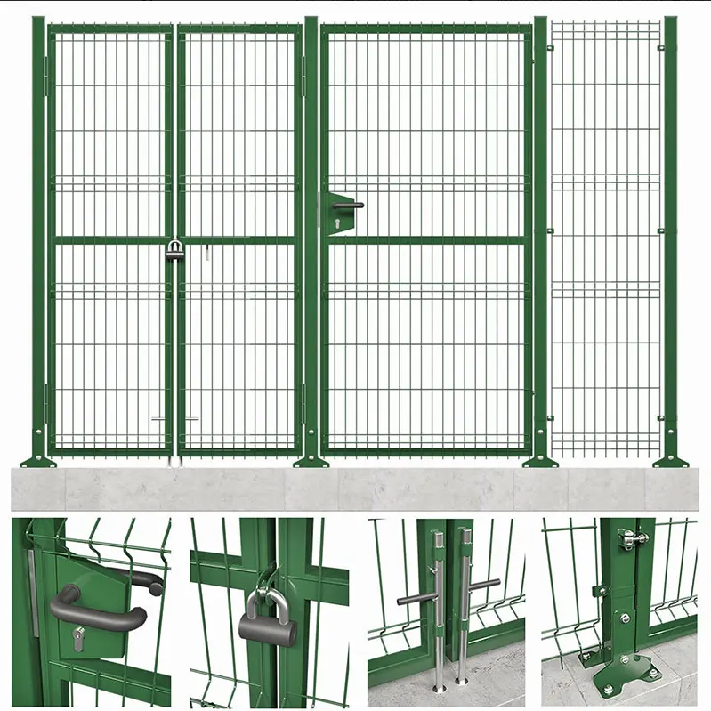 Precio de fábrica sostenible Hierro soldado 3D jardín panel de valla de malla de alambre Curvo