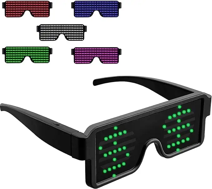 Lunettes de lumière led populaires lunettes de soleil colorées lunettes à lueur led sans fil néon fête lunettes de soleil led