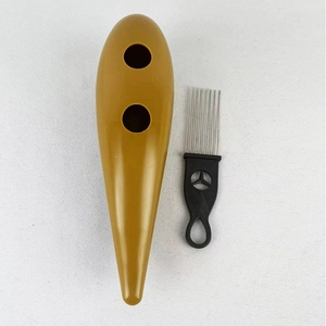 Guiro en plastique marron café, instrument d'accompagnement, tube sonore grenouille, accessoires interactifs, instrument de percussion musical - Product Image 3