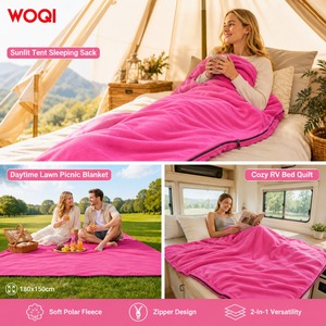 Sacco a pelo in pile polare WOQI per clima freddo estremo in inverno, <span class=keywords><strong>campeggio</strong></span>, viaggi, coperta termica spessa, personalizzabile OEM - Product Image 2