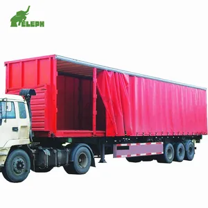 चीन गर्म बेच 3 धुरों 40 टन भागों के tautliner ट्रक बॉक्स वैन रोल भागों पर्दा पक्ष अर्ध ट्रक के लिए ट्रेलर
