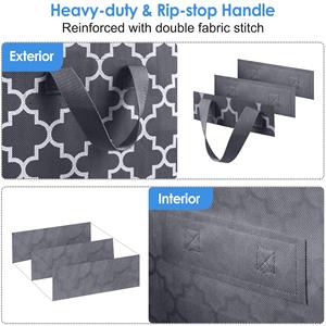 3-Pack Clothes Organizer Storage <b>Bags</b> <b>Foldable</b> Storage Box with Large Clear Window Sturdy Handles for Closet - Product Image 5