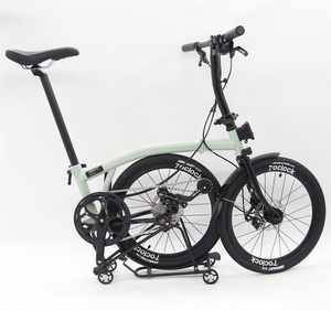 Sepeda Lipat Tiga 16-Inci Berkualitas Tinggi 9-Speed Rangka Baja Molibdenum Rem Cakram Sepeda Lipat Portabel - Product Image 1