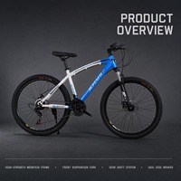 Vélo de montagne de course 21 vitesses avec freins à disque, cadre en acier à haute teneur en carbone, double suspension, pour adulte, étanche, pour le cyclisme tout-terrain en extérieur