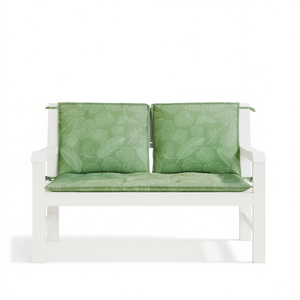 Juego de 2 cojines para banco de jardín, con diseño de hojas verdes, tela Oxford, resistente al agua, extraíble, lavable, para todas las estaciones - Product Image 1