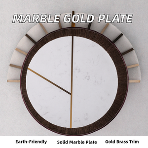 Plato de Servir de Mármol Blanco Ecológico Moderno al por Mayor con Incrustaciones de Latón Dorado y Patrón Personalizado de Alta Calidad - Product Image 2