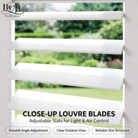 Volet intérieur réglable en bois massif et aluminium, persienne de contrôle pour l'intimité, idéal pour villa, salon, chambre, salle de bain, lumière